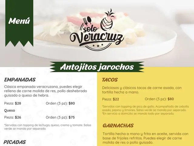 Solo Veracruz · Menú y marca — Menús